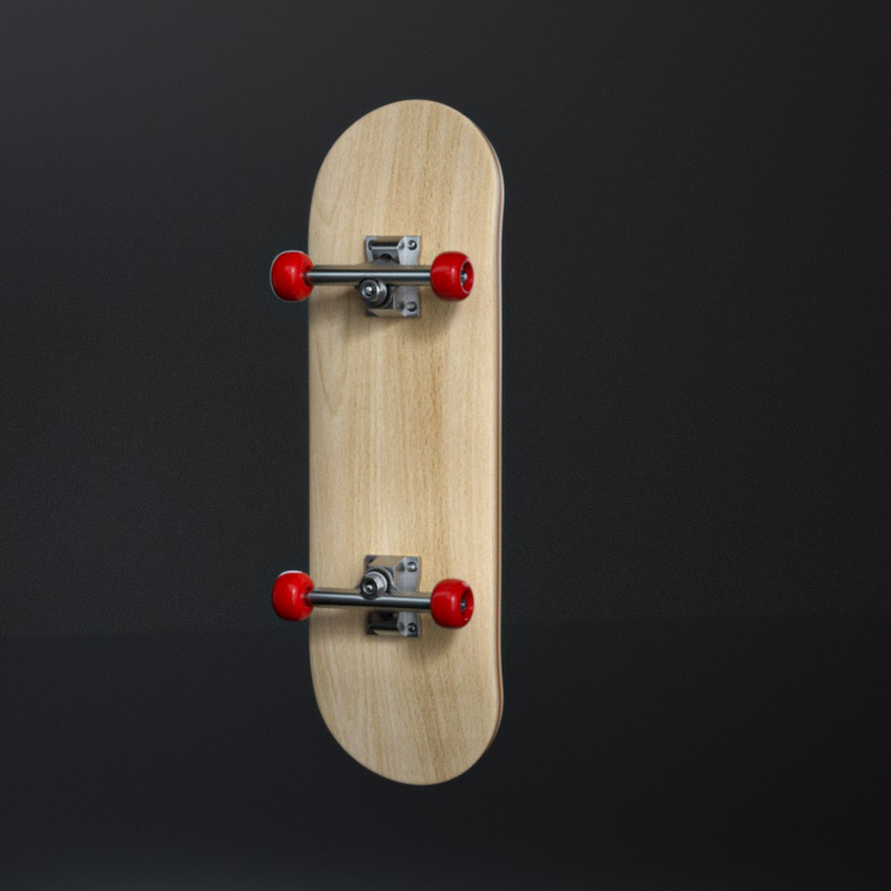 Axle-backed wood skateboard